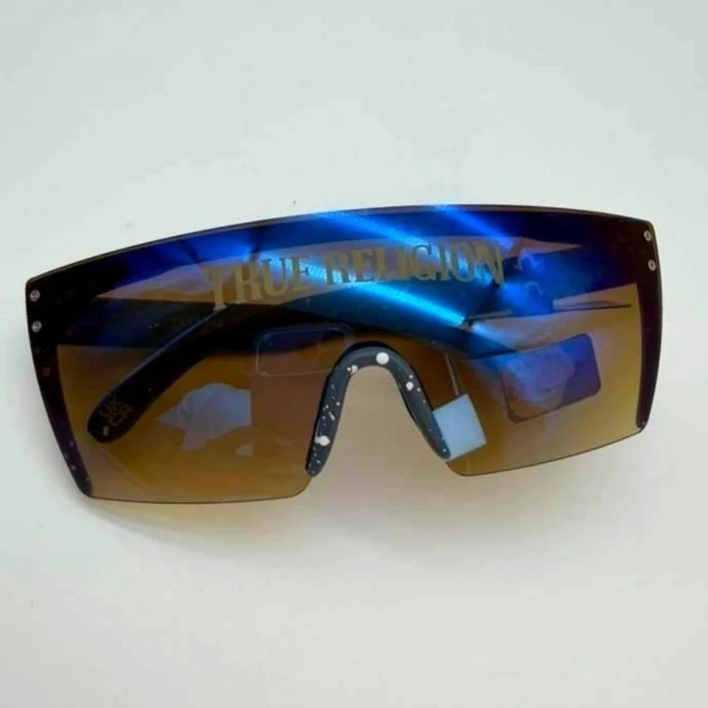 True Religion Mirrored Sunglasses‎ – Black Blue & Silver – NWT